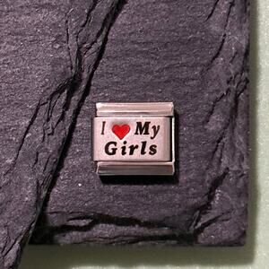 I ❤️ My Girls Italian Charm Bracelet Link